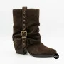 Елегантні замшеві козаки Lonza 216422 220177 59132-17R-Z Nelson BROWN SUEDE 6397 шоколадні