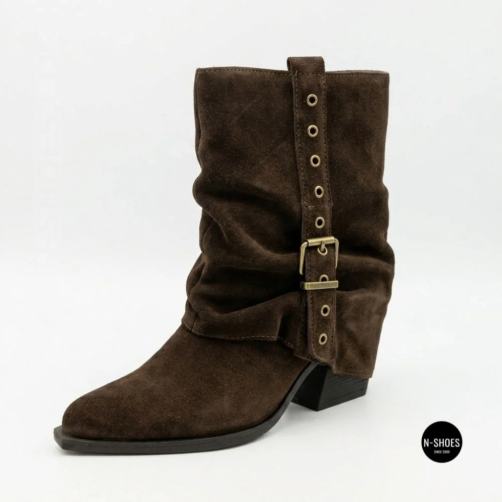 Елегантні замшеві козаки Lonza 216422 220177 59132-17R-Z Nelson BROWN SUEDE 6397 шоколадні