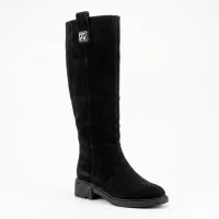 Жіночі чорні чоботи Fabio Monelli 216477 BG370-A829-015BG BLACK SUEDE 6399 класичні з натуральної шкіри замші еврозима