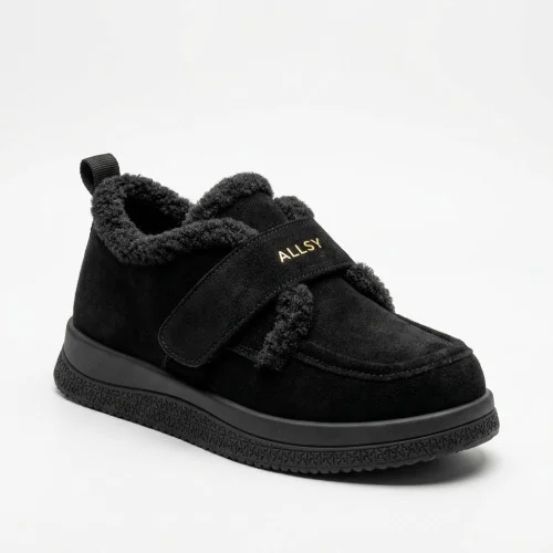 Warm loafers shoes with Velcro ALLSY 218451 XJ2026-105 -1 BLACK SUEDE 6419 black with fur trim UGG Funkarra Boot Warm loafers shoes with Velcro ALLSY 218451 XJ2026-105 -1 BLACK SUEDE 6419 black with fur trim UGG Funkarra Boot