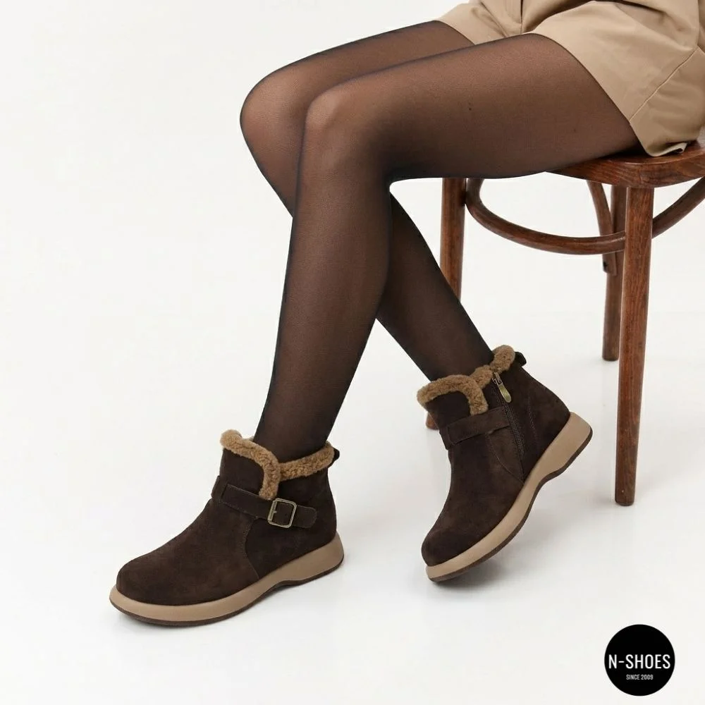 Теплі замшеві черевики Allsy 218514 4 XJ2026-124 1-2 BROWN 6422