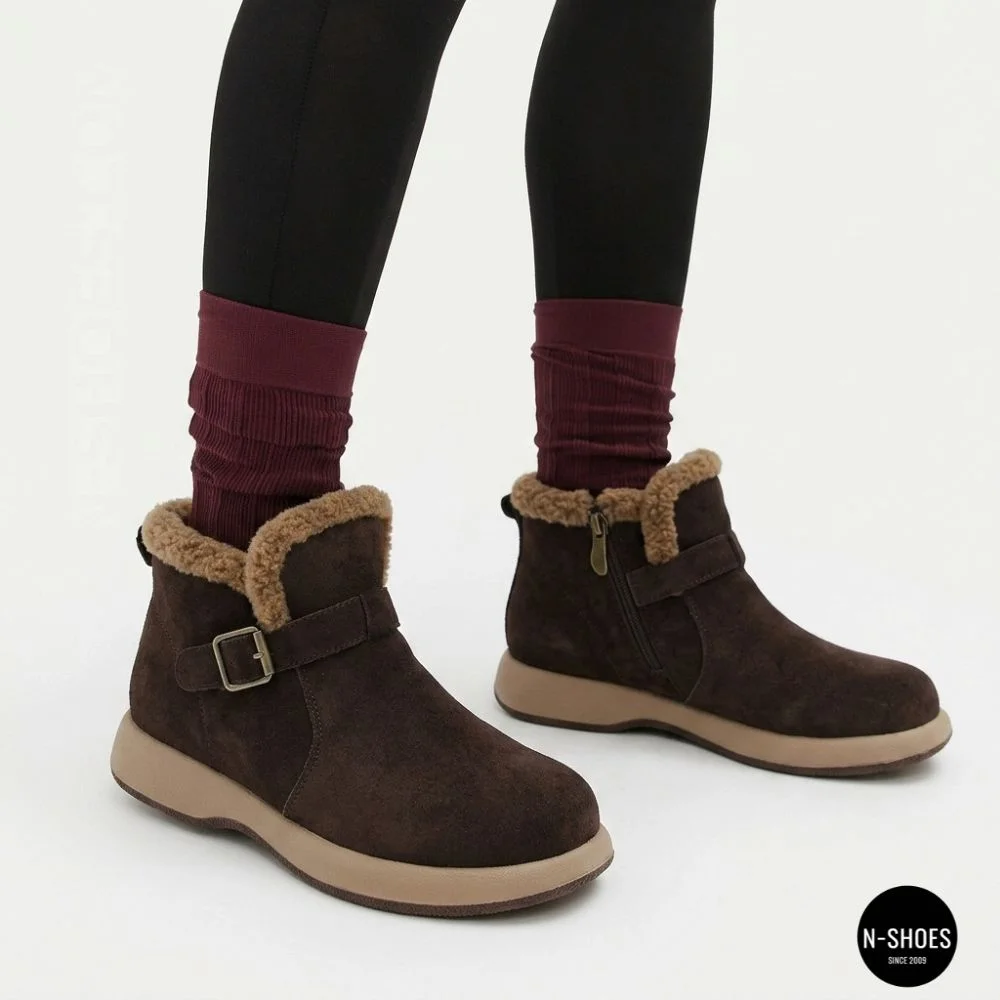 Теплі замшеві черевики Allsy 218514 4 XJ2026-124 1-2 BROWN 6422