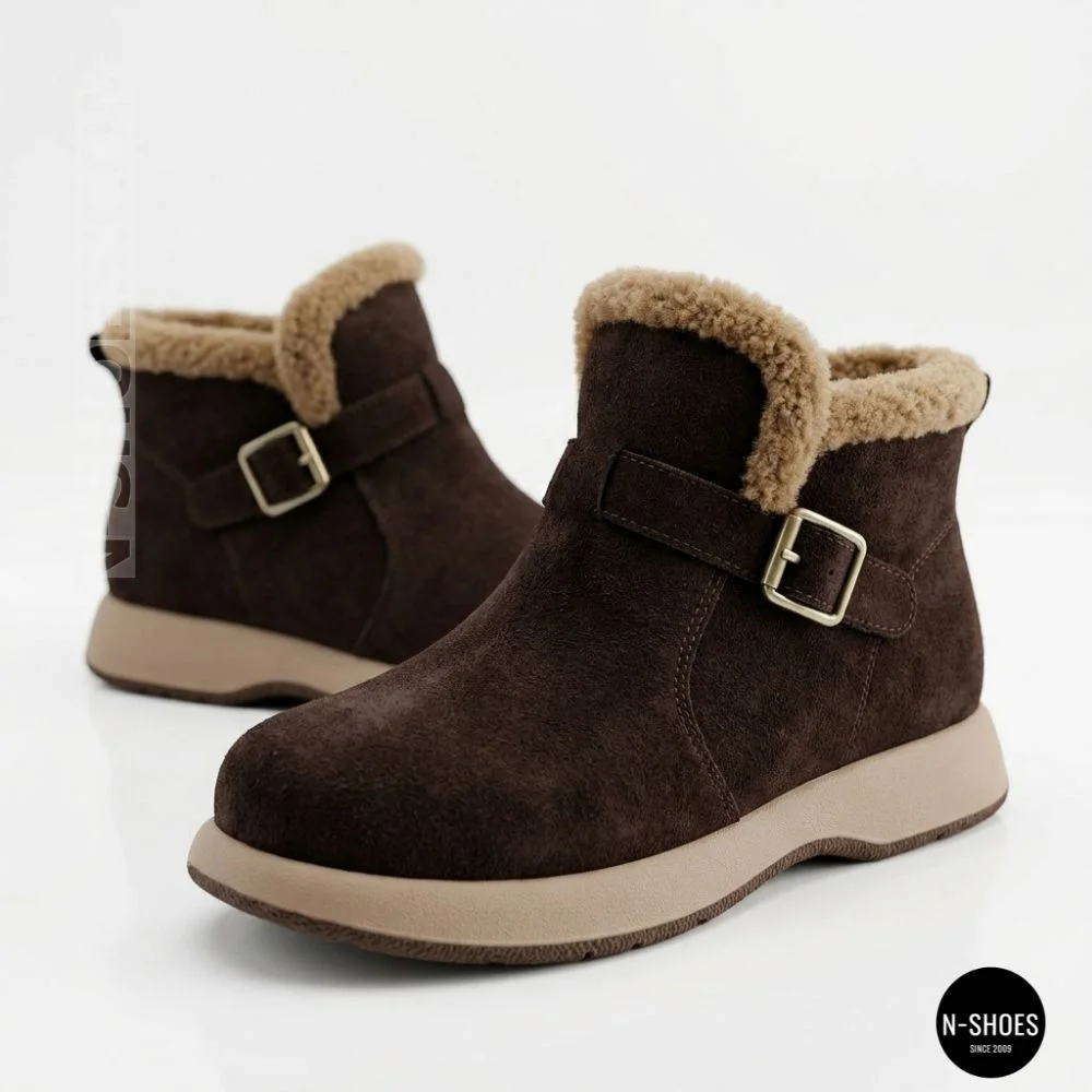 Теплі замшеві черевики Allsy 218514 4 XJ2026-124 1-2 BROWN 6422