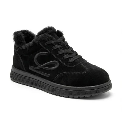 Women's black fur-lined suede winter sneakers Allsy 215242 27093-1 BLACK 6432 Women's black fur-lined suede winter sneakers Allsy 215242 27093-1 BLACK 6432