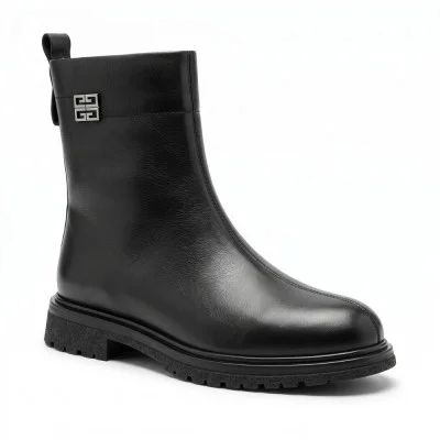 Жіночі демісезонні черевики Allsy 216525 25D1R379-1 BLACK 6438 з натуральної шкіри чорного кольору на низькому ходу