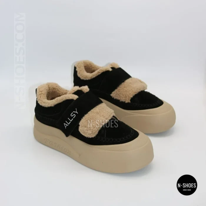 Теплые замшевые хайтопы ALLSY 217674 20K06ZS167-1 BLACK 6443