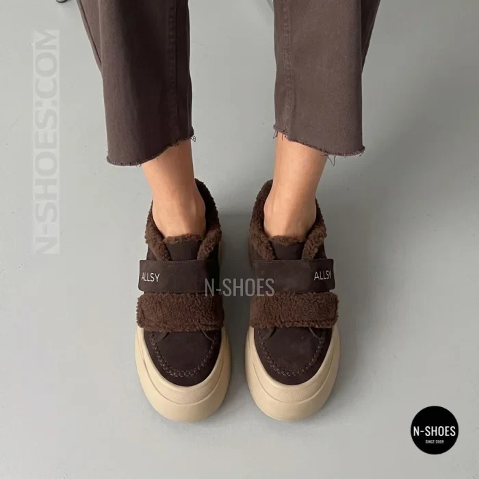 Затишні кросівки ALLSY 217676 26k66z5167-3 Brown Suede 6444