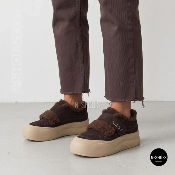 Затишні кросівки ALLSY 217676 26k66z5167-3 Brown Suede 6444