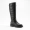 Женские зимние сапоги Allsy 218679 2652-02B BLACK 6455 из натуральной кожи и меха, черные на низком каблуке