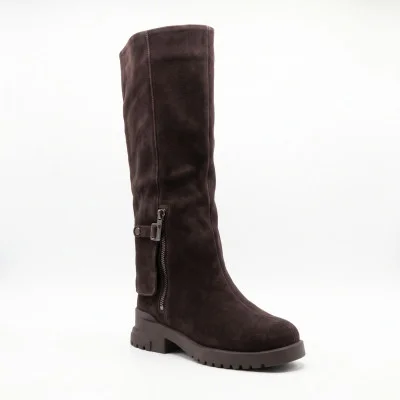Anna Lucci 217526 T1639A-H155-6BM BROWN 6474 women's brown suede convertible winter boots with lug soles Anna Lucci 217526 T1639A-H155-6BM BROWN 6474 women's brown suede convertible winter boots with lug soles