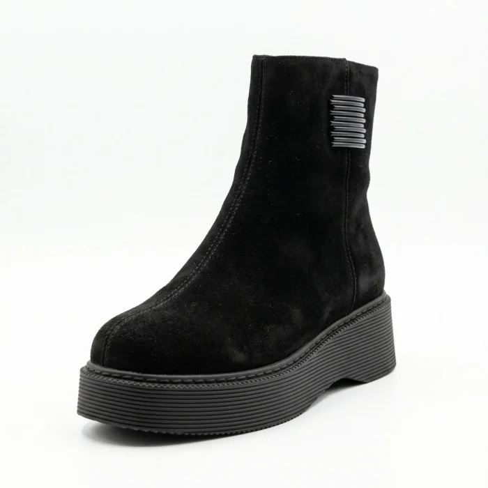 Black Suede Boots Allsy 214947 26Z83Z3619-2 BLACK for Your Style