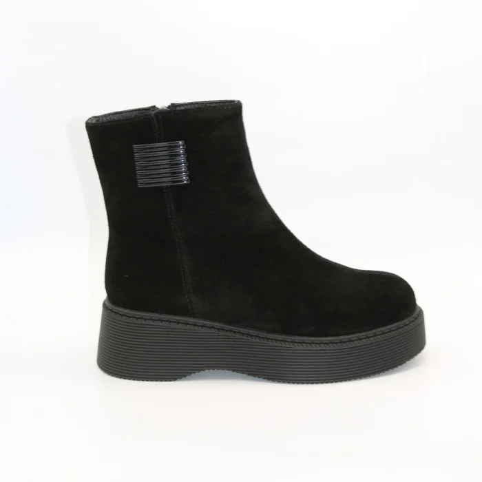 Black Suede Boots Allsy 214947 26Z83Z3619-2 BLACK for Your Style