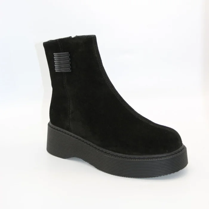 Black Suede Boots Allsy 214947 26Z83Z3619-2 BLACK for Your Style