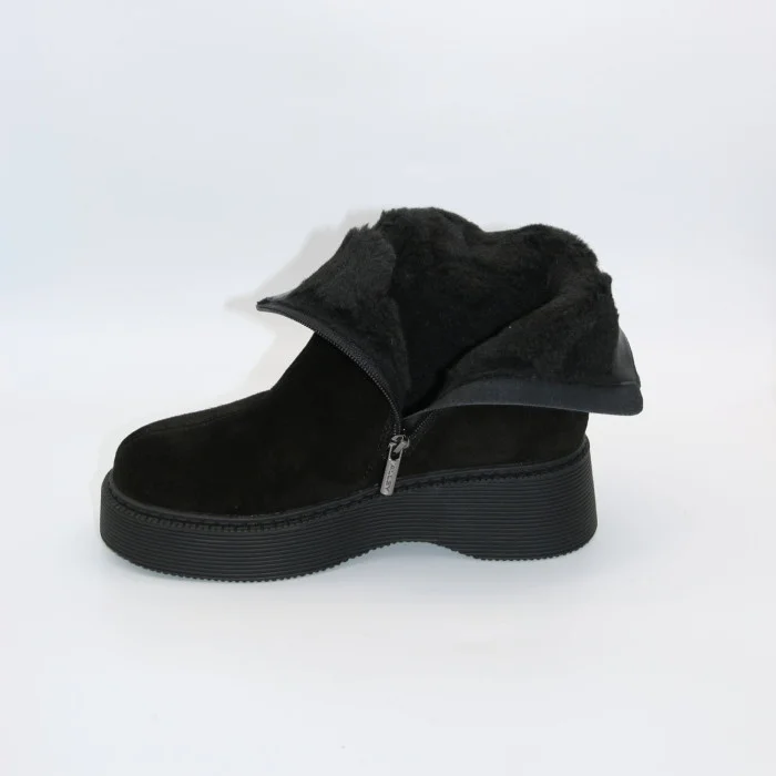 Black Suede Boots Allsy 214947 26Z83Z3619-2 BLACK for Your Style