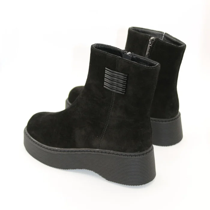 Black Suede Boots Allsy 214947 26Z83Z3619-2 BLACK for Your Style