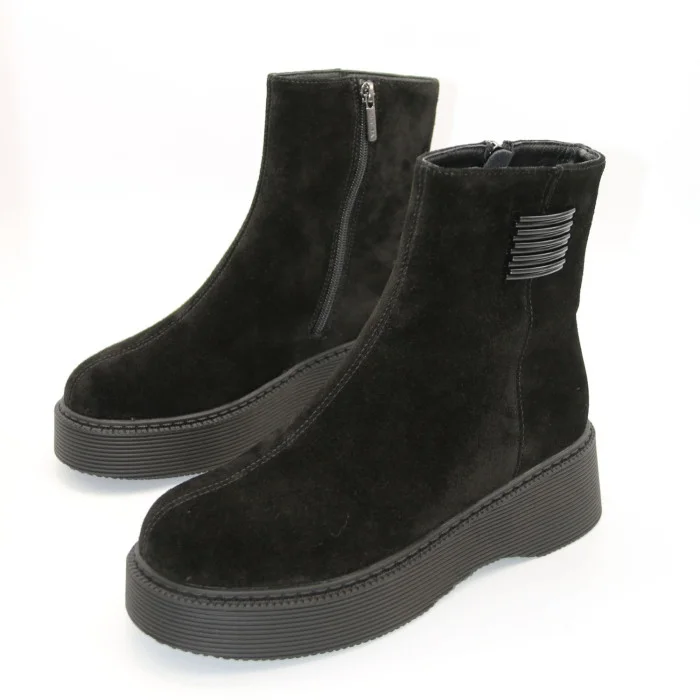 Black Suede Boots Allsy 214947 26Z83Z3619-2 BLACK for Your Style