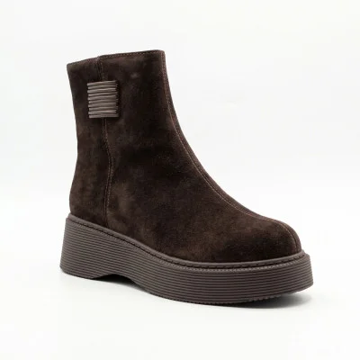 Жіночі коричневі замшеві черевики Allsy 214949 26Z83Z3619-1 BROWN 6478 на платформі