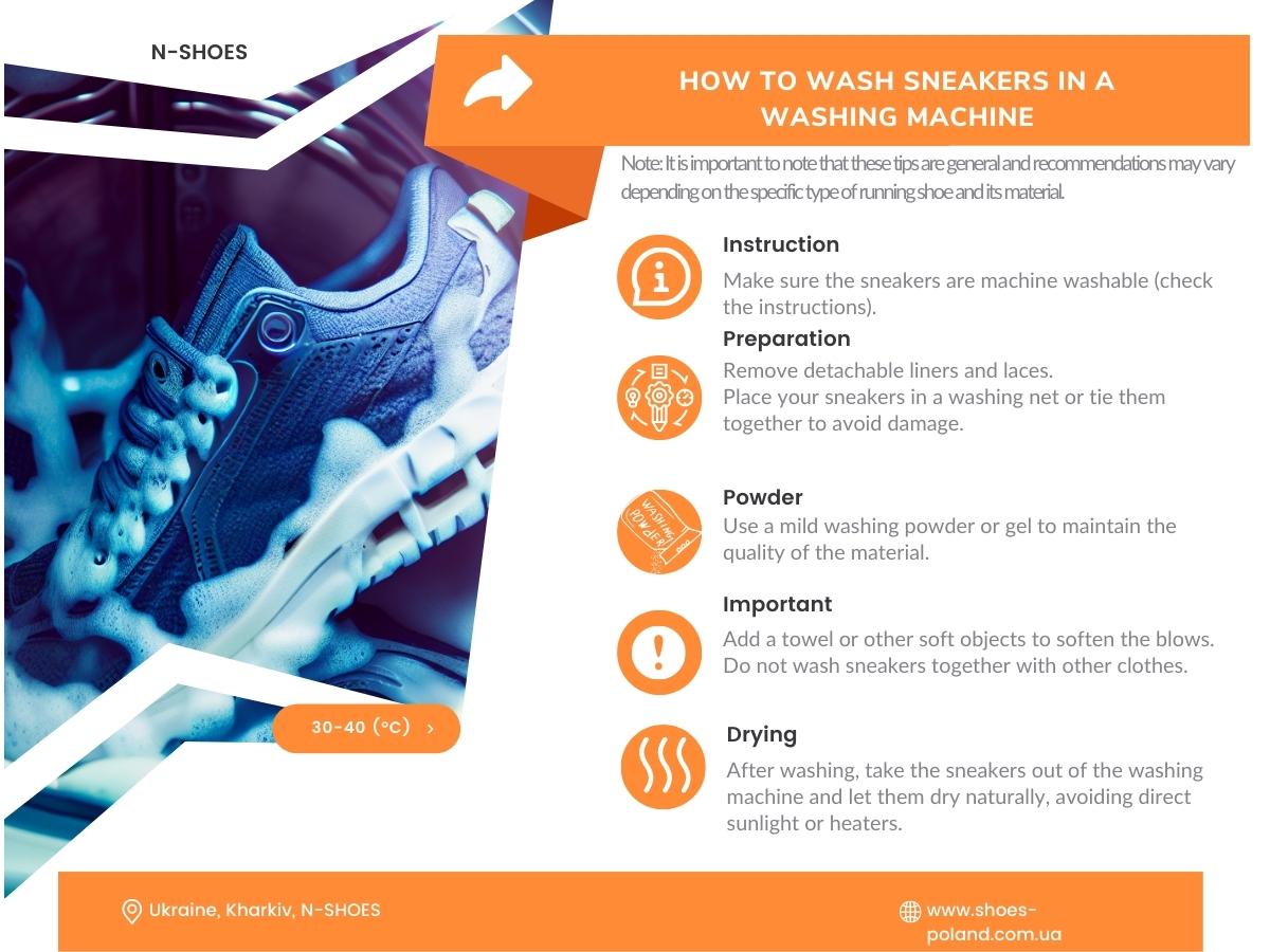 Infographic: How to wash sneakers in a washing machine?