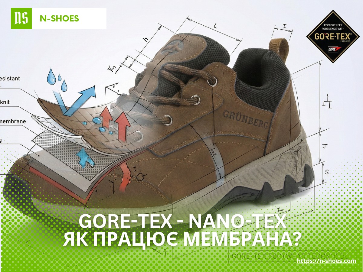 Обувь с мембраной Gore-Tex и Nano-tex