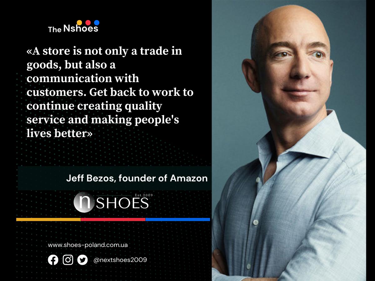 Jeff Bezos, founder of Amazon - A store is not only a trade in goods, but also a communication with customers. Get back to work to continue creating quality service and making people's lives better Jeff Bezos, founder of Amazon - A store is not only a trade in goods, but also a communication with customers. Get back to work to continue creating quality service and making people's lives better