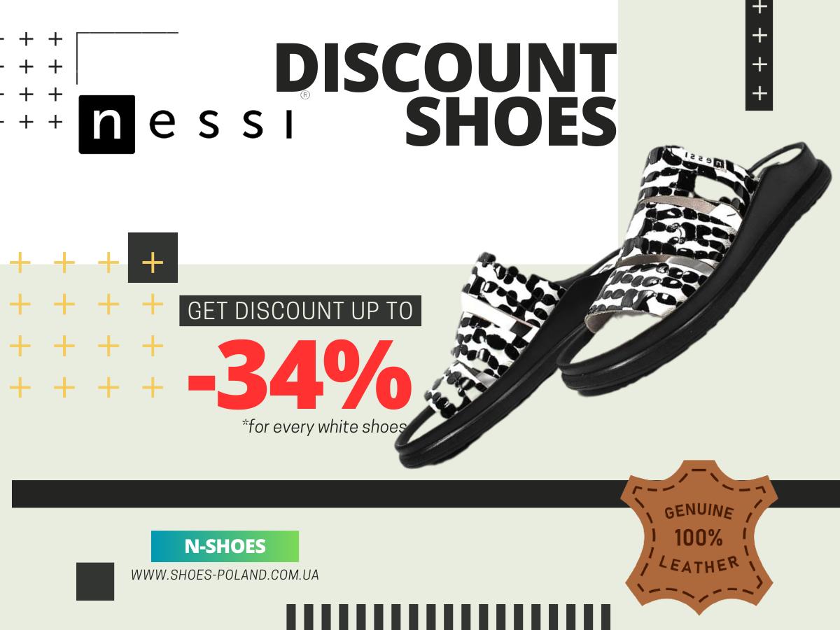 Discounts on Slippers for women black and white Nessi 20959 bialy BW Discounts on Slippers for women black and white Nessi 20959 bialy BW