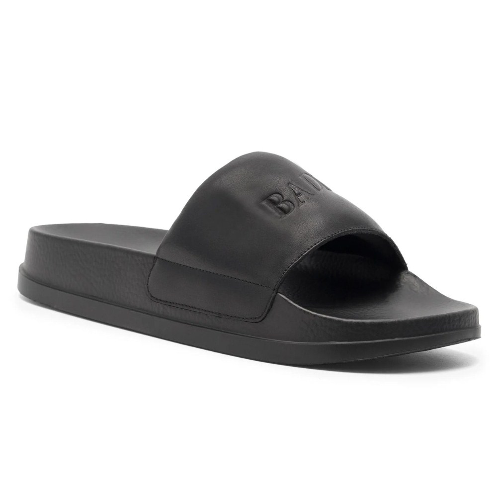 Men's black leather flip-flops Badura DARBY-14 MI08 5512 with Extralight sole