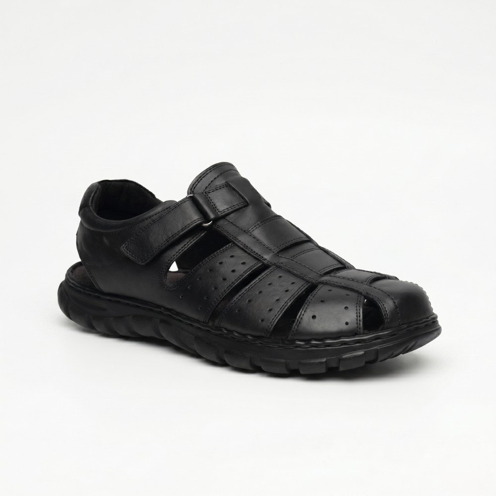 Men's black leather closed sandals Lasocki TEDD-07 MI25 6220