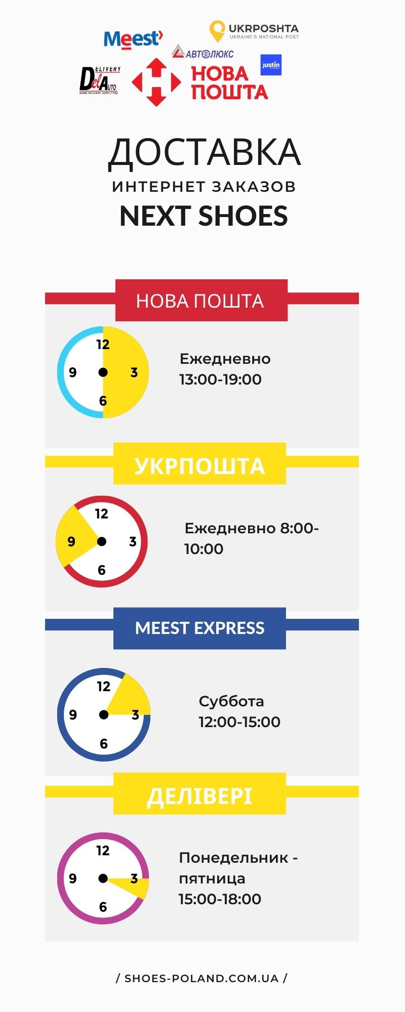 Способы доставки обуви в NEXT SHOES доставки обуви в интернет магазине NEXT SHOES по украине